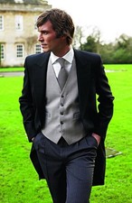 Wedding Tuxedo 3Pcs Peak Lapel Mens Suit Tailcoat Groom Business Offical Formal