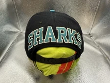 Vintage 90s San Jose Sharks American Needle Blockhead SnapBack Hat Cap NHL Wool