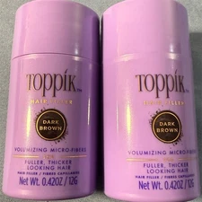 Toppik Hair Filler Dark Brown 2 Pack Volumizing Fibers Unisex
