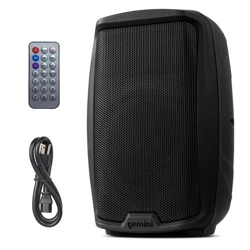 Gemini 15” 2000W Bluetooth PA Speaker with TWS Link, USB/SD/FM, XLR/RCA/AUX I...
