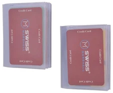 Swiss Marshall SET of 2-12 Page Plastic Wallet Insert Made in USA for Bifold Bil