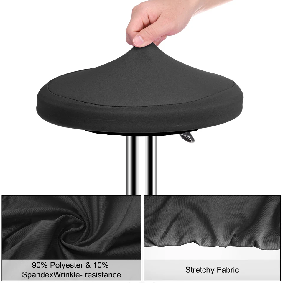 2Pcs Stool Covers Round Bar Black Chair Covers for 11-14 Inch Chair - Image 3 of 4