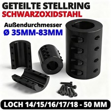 Ø 14-83mm Geteilte Stellring Wellenring Klemmring Stellring Stellringe 45# Stahl