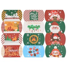 12 Pcs Paper Candy Boxes Pillow Pattern Christmas Treat Boxes for Celebration