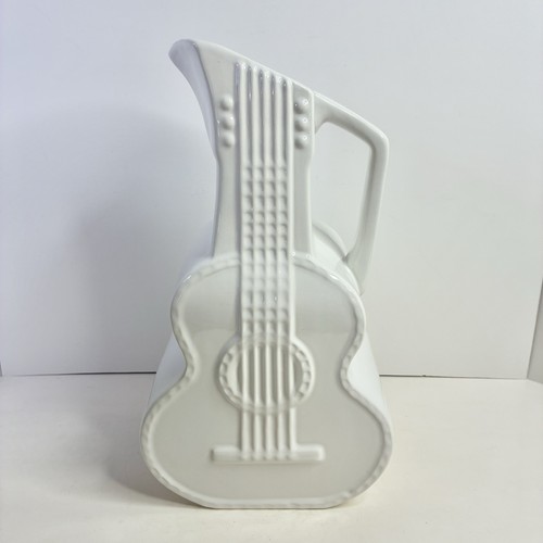Dolly Parton Ceramic Pitcher 78 oz. Guitar Shaped White Kitchen Decor 11.25" - Picture 2 of 14
