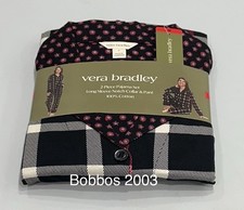 Vera Bradley Women's 2-Piece Long Sleeve Notch Collar  Pant PJ Set, Red, Size M