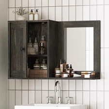 Bathroom Medicine Cabinet with Mirror, Wall Mounted Home Storage, Medicine Cabin