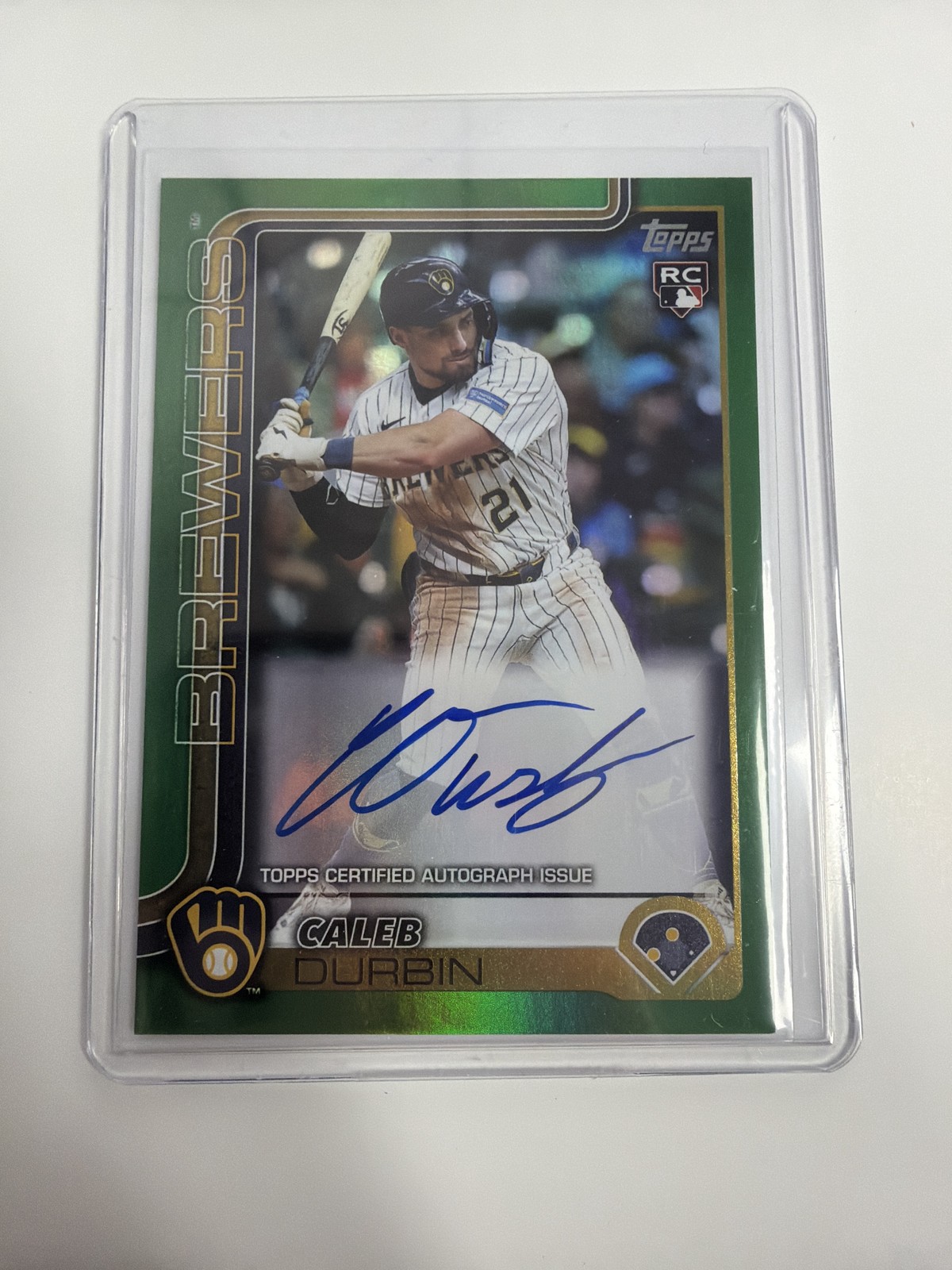 2025 Topps Update #US170 Caleb Durbin Real Ones Autographs Green Foil #/99