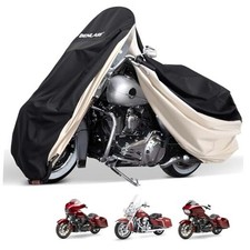 Waterproof Motorcycle Cover with Side Top Box L 107" x 43" x 50" Touring