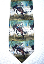 ROCKMOUNT RANCH WEAR Western Cowboy Horses "Evergreen" Silk Tie Limited Edition