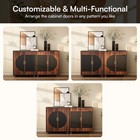 Fluted Buffet Cabinet Sideboard Wood TV Stand Storage Cabinet For Home Decor — photo 5