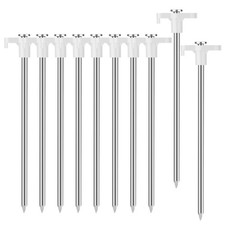 Tent Stakes Heavy Duty Camping Stakes 7 inches (About 18 cm) 10 Pieces, Rust-...