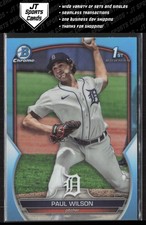 2023 Bowman Draft Paul Wilson BDC-186 1st Sky Blue Refractor Detroit Tigers