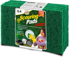 Heavy Duty Scouring Pads Green 5 Pack (3.9 X 5.9 Inch / 10 X 15 Cm) – Non-Scratc