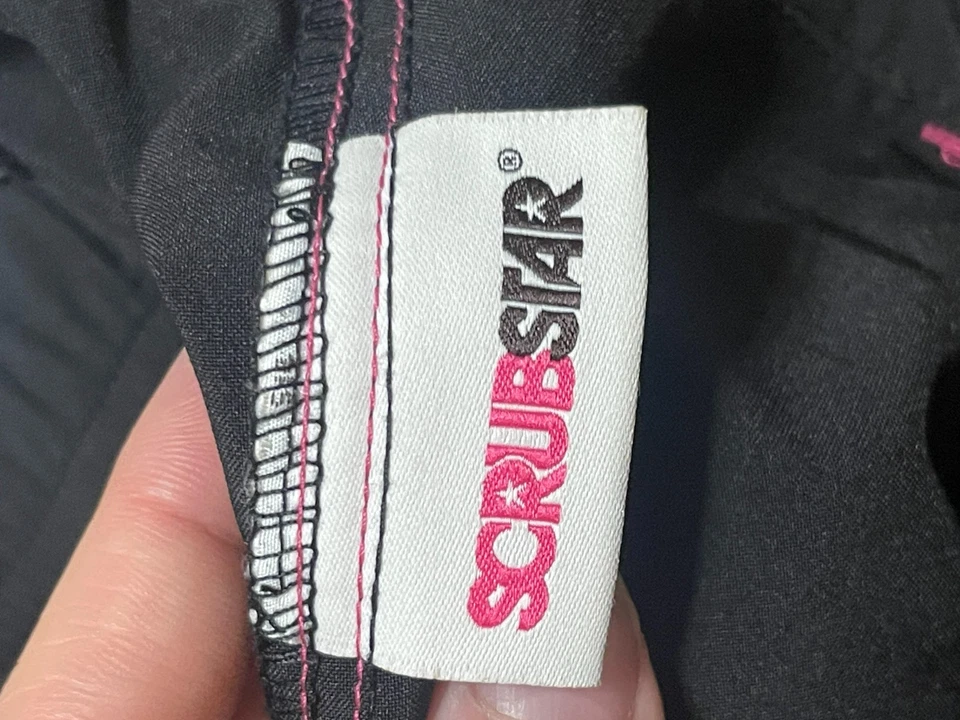 Pantalones ScrubStar, ¿talla grande para mujer? Negro Rosa, Pantalones Médicos, Pull On Foto 4 de 4