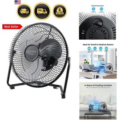 9 inch Cradle Fan, 3 Speed Floor or Table Fan with180 Degree Tilt, Metal Cons...