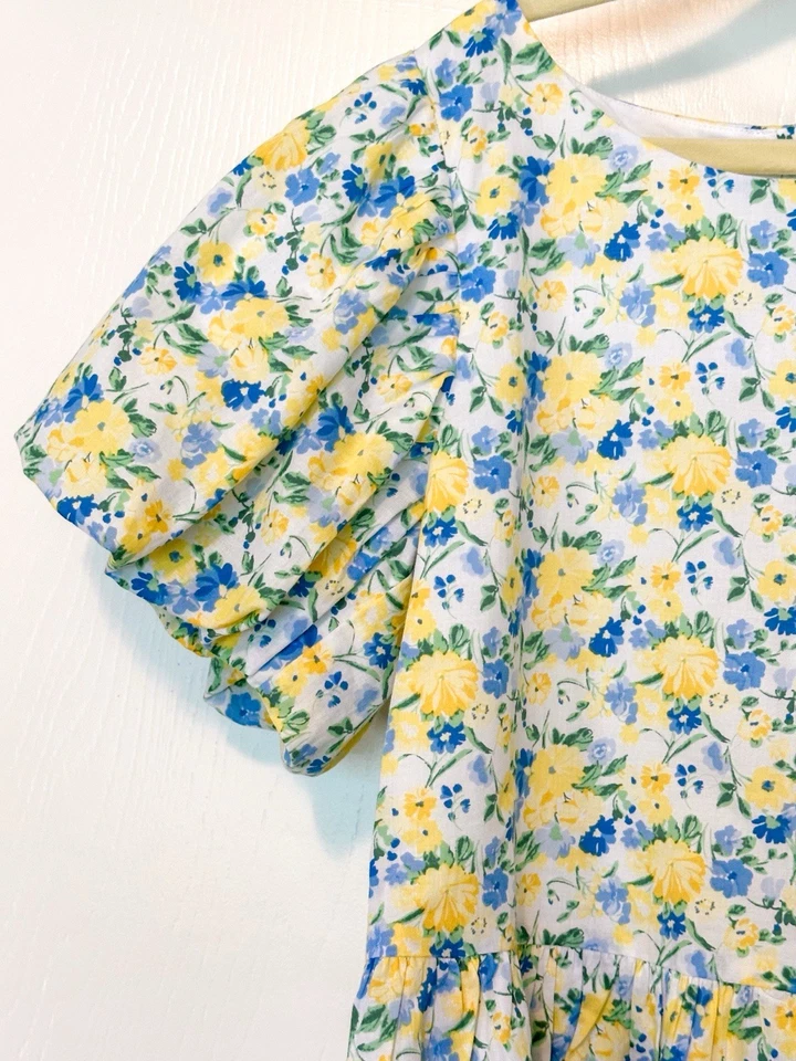 Vestido floral manga abullonada Janie And Jack The Fleur O’Clock para niñas talla 8 Foto 2 de 4