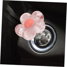 Car One-Touch Start Button, Push Start Button Cover, Flower Shaped Car Pink
