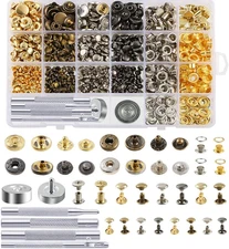 Caydo 400 Set 4 Style Snap Fasteners Kit Including Leather Rivets, Eyelets, Grom