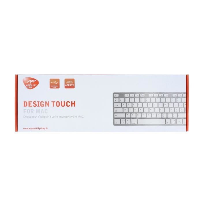 Clavier Mac filaire AZERTY avec touches ultra-silencieuses Mobility Lab blanc