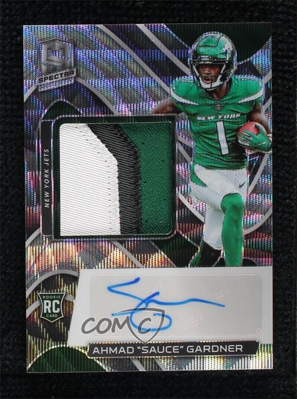 2022 Spectra Wave Prizm 12/25 Ahmad Gardner Sauce RPA Rookie Patch Auto RC sc2