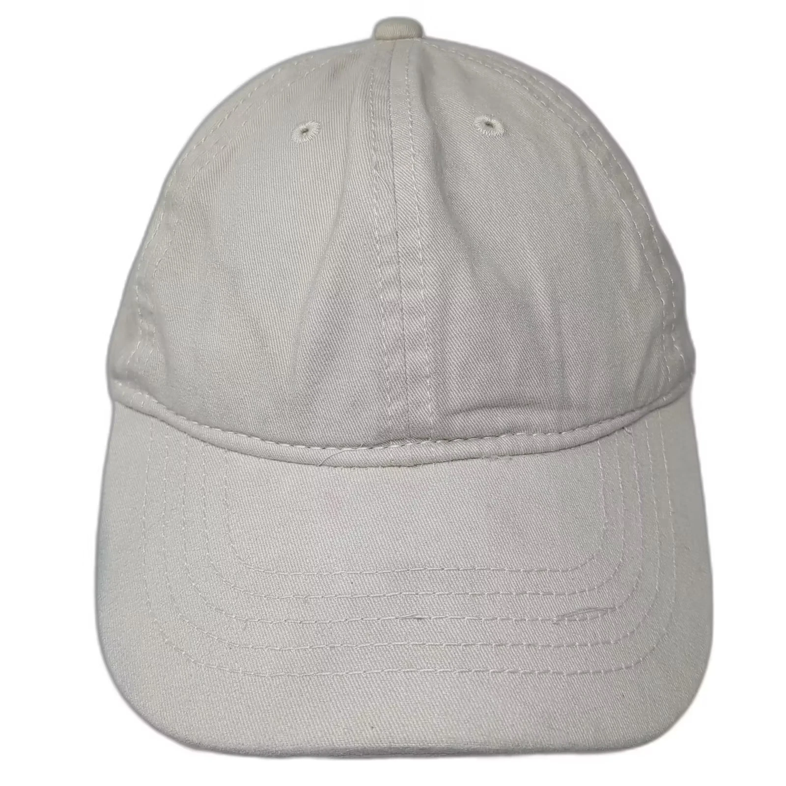 Beige Baseball Cap Hat Slideback OS Plain Solid Cotton Adjustable Blank Casual