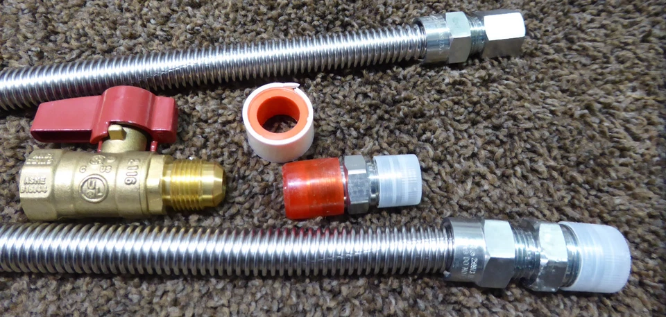 One Stop Gas Appliance Hook up Kit - Brass Gas Ball Valve and Flexible Gas Conne - Image 3 of 4