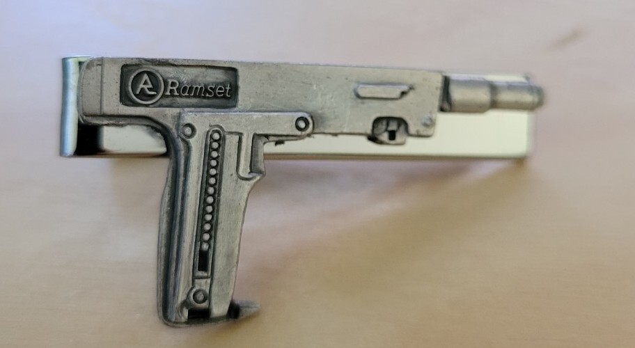 Vintage Ramset Nail Gun Silver Tone Tie Clip / Necktie Clasp eBay