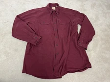 RedHead Shirt Mens Extra Large Tall Maroon Button Up Cotton Pockets Casual