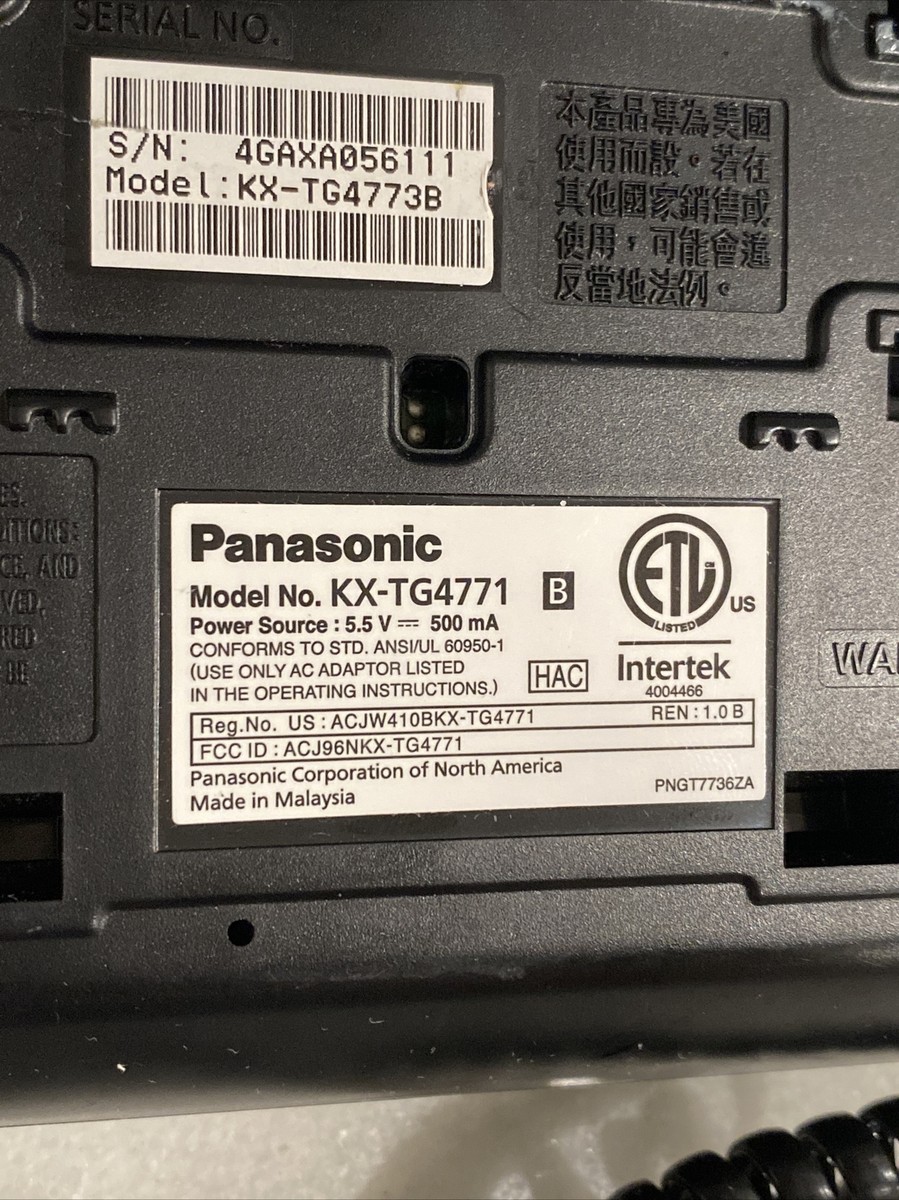 東京都23区送料込み◆Panasonic(TPH4771) Panasonic KX-TG4771 Digital Dect 6.0 Corded Base Corded