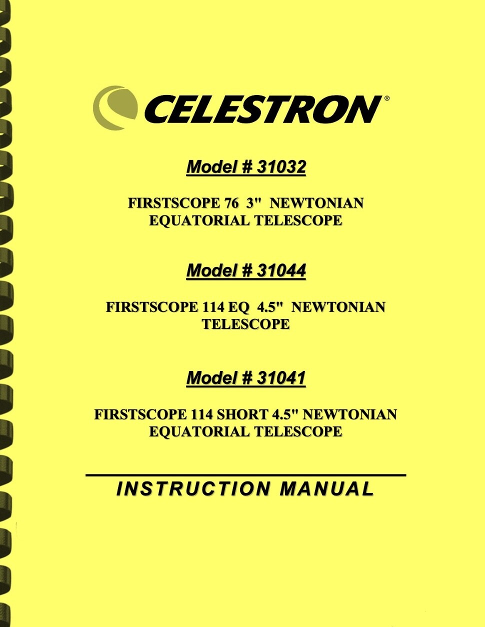 Celestron Firstscope Newtonian Telescope 31032 31044 31041  
