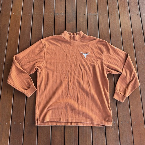 Vintage Nike Team Texas Longhorns Size M Brown Long Sleeve High Neck