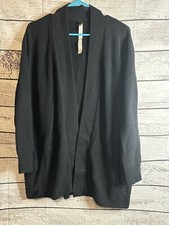 Lululemon Merino Wool-Blend Ribbed Long Wrap Sweater Size 12 Black