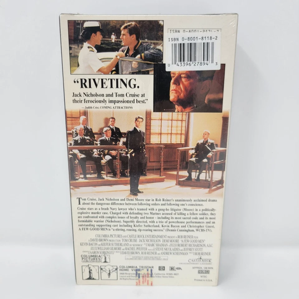 A Few Good Men VHS Tom Cruise Jack Nicholson Demi Moore 1993 Factory Sealed Foto 2 de 4