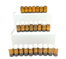 25 Essential Oils 15ml Thick Glass Amber Bottles Empty Unwashed Used With Lids