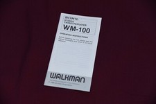 Instruction only for Sony WM-100 Walkman Cassette Player