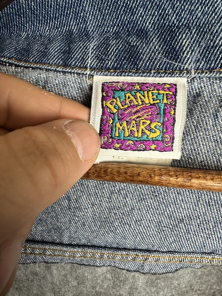 Vintage Planet Mars Snickers Candy Bars Promo Men’s Denim Jacket Size Large - Image 3 of 4