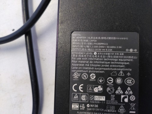 Dell FA180PM111 Charger, 19V 9.23A, 180 Watts, (748) - Picture 2 of 4