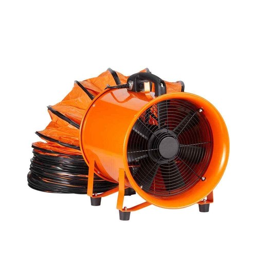 Portable Ventilator 8 in. 10 Speed Blower Fan in Orange 1,070 CFM 195-Watt with