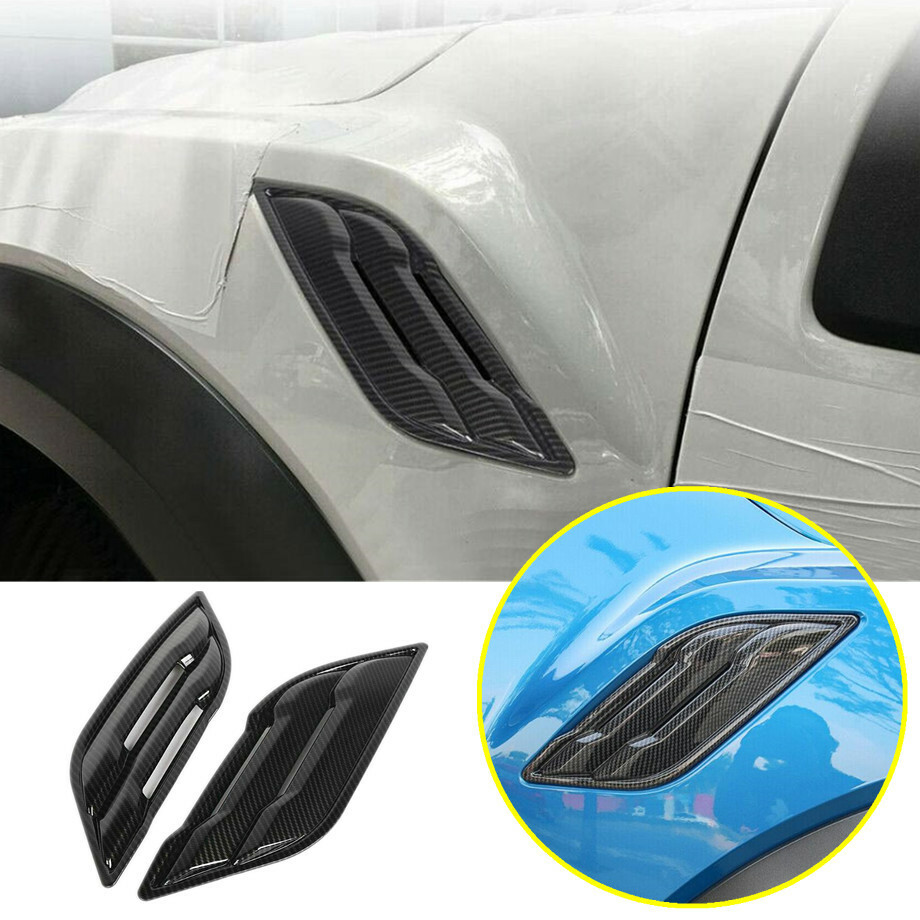 For 2017-2020 Ford F150 F-150 Raptor Carbon Side Air Vent Hood Intake Cover Trim