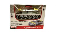 Ferrari Monza Silver/Yellow Alu-Druckguss Metall 1:12 Modell Kit 39140 Maisto