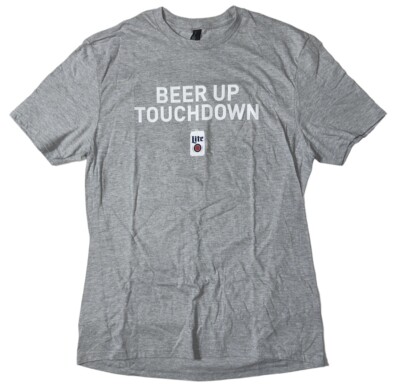 Preowned- Beer Up Touchdown S/S Celebration Logo T-Shirt Mens (Size L)