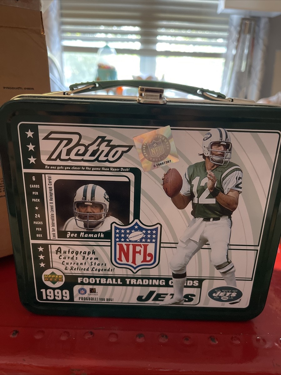 1999 Upper Deck Retro Football Lunch Box / Card Tin: JOE NAMATH