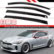 FOR 2018-23 KIA STINGER KDM MUG STYLE 3D WAVY WINDOW VISOR RAIN GUARD DEFLECTOR