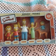 The Simpson's Bendables Figurines Series One 2002 Some Damage To Box See Pics