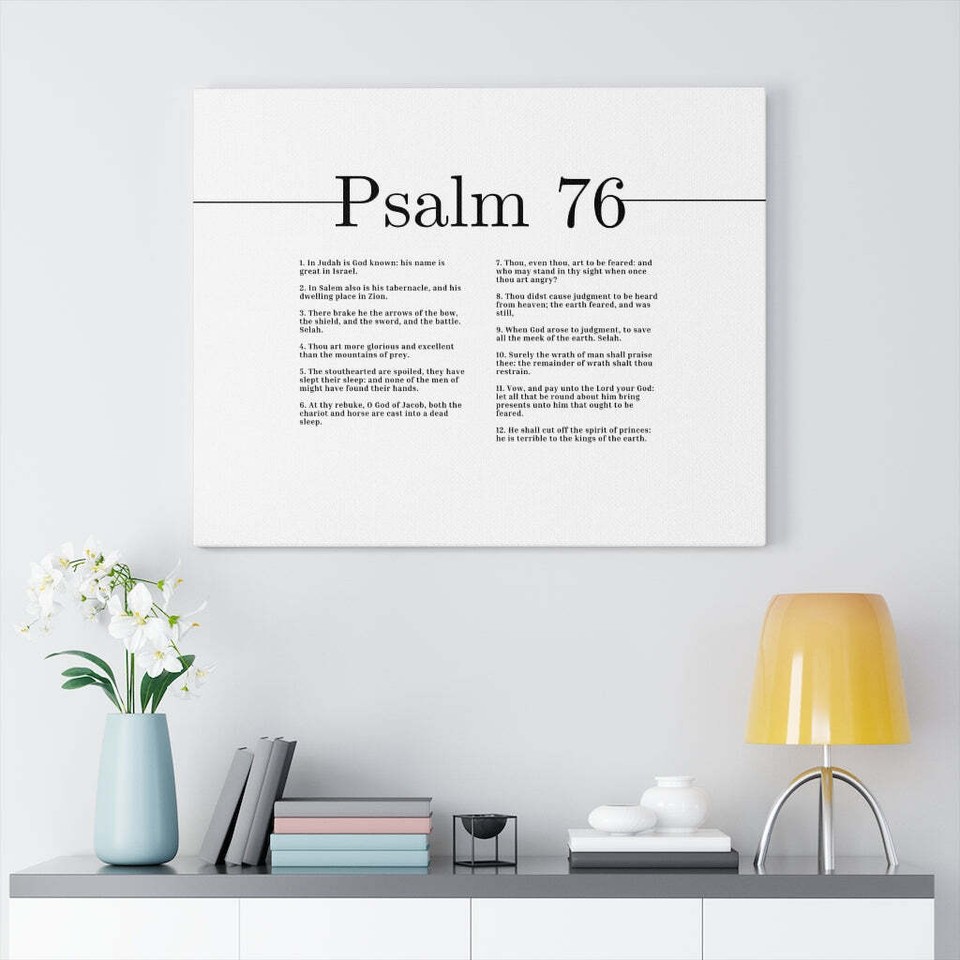 Psalm 76 Glorious And Excellent White Bible Chapter Canvas Chri eBay