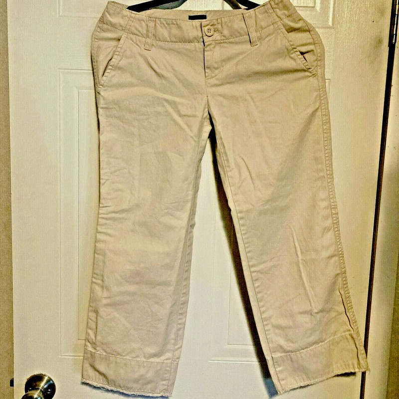 GAP Original Pants Womens Jr. Size 1 Cropped Capri Tan Low Rise stretch Pockets