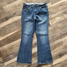 VTG Gitano Jeans Womens 12 (31x31) Flare Bootcut Embroidered Flap Pocket 90s Y2K