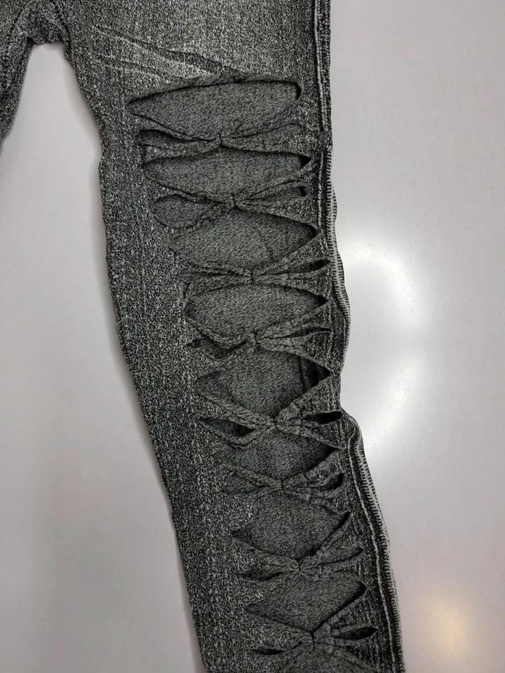 Gray Lazer Cut Women's Denim Print Leggings One Size - Изображение 3 из 4