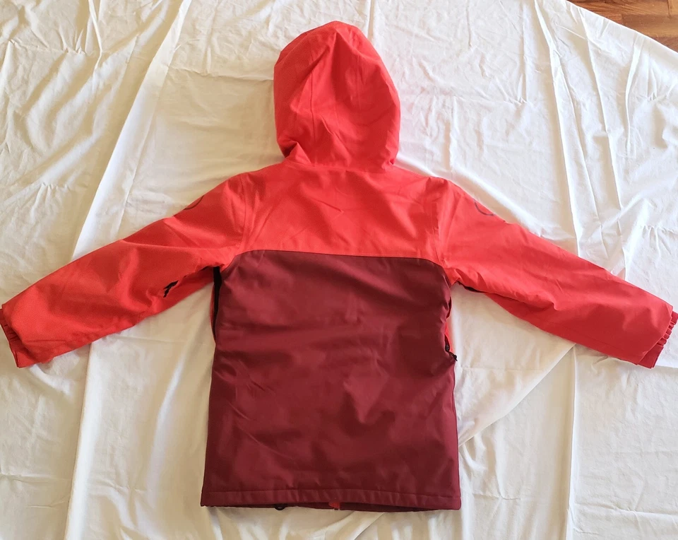 Volcom 15k Insulated Zip Up Snowboard Ski Jacket Coat Youth XL 14Y Red Maroon - Image 2 of 4